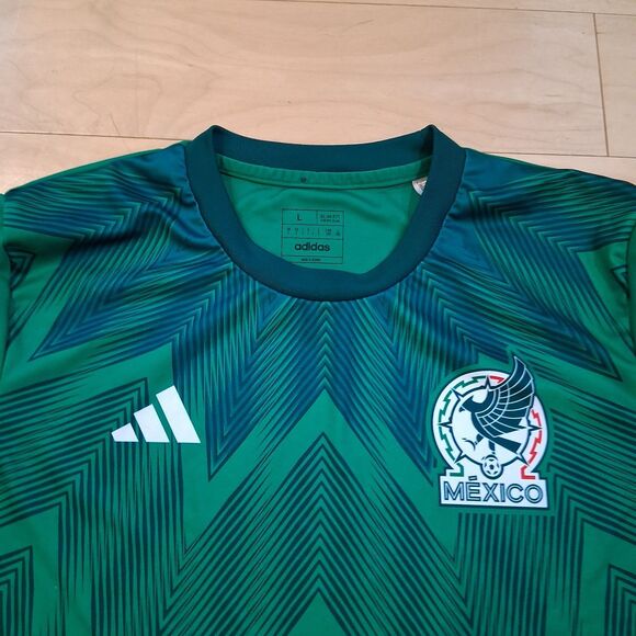 Mexico 2022/2023 Adidas Home Football Replica Shirt Size L Green FIFA - Picture 2 of 11